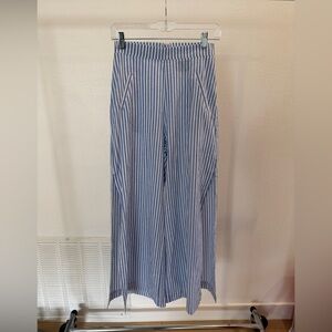 NIGHTWALKER Blue and White Striped Wide Leg Pants